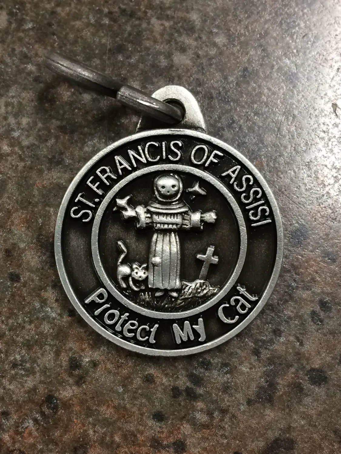 Cat Medal-St Francis/1"Pewter