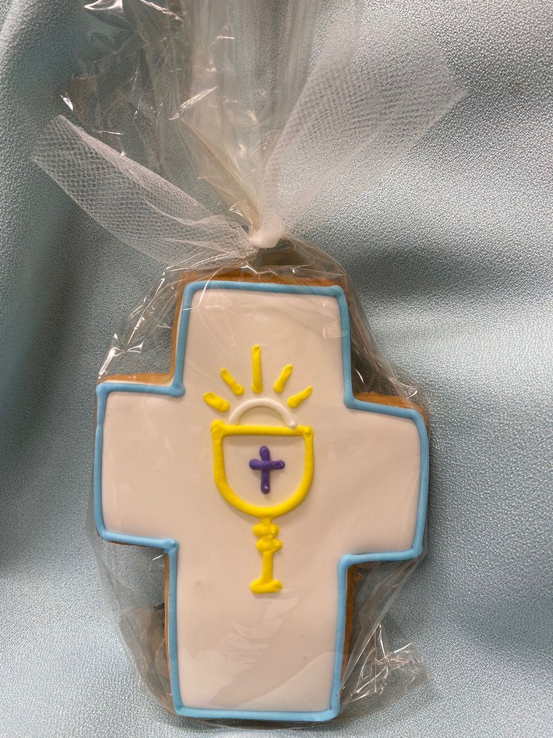 Communion Cross Cookie Blue