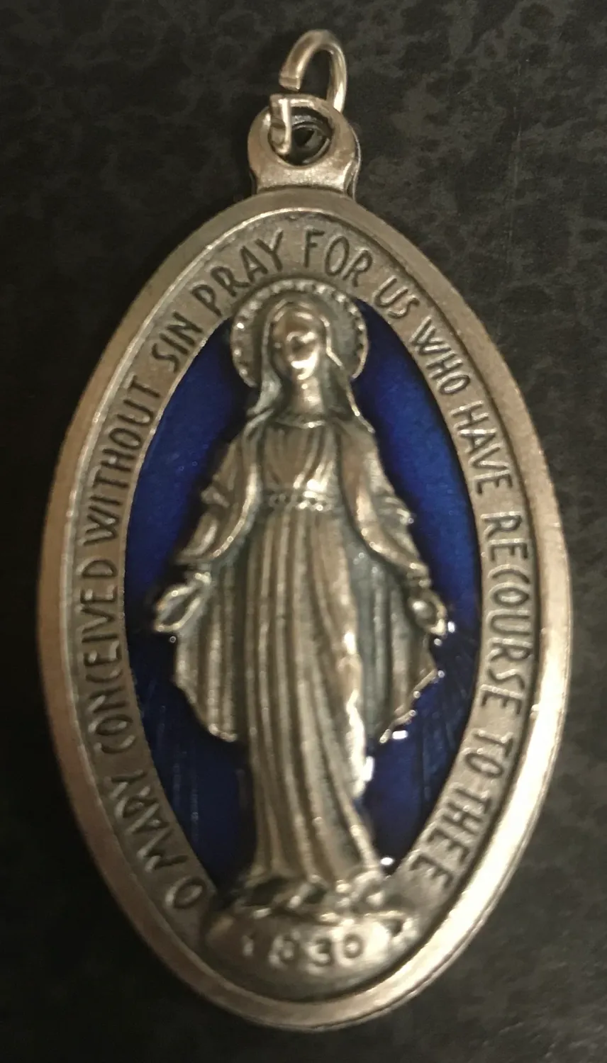 1 7/8" Blue Miraculous Medal