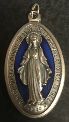 1 7/8" Blue Miraculous Medal