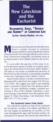 The New Catechism &amp; Eucharist 1