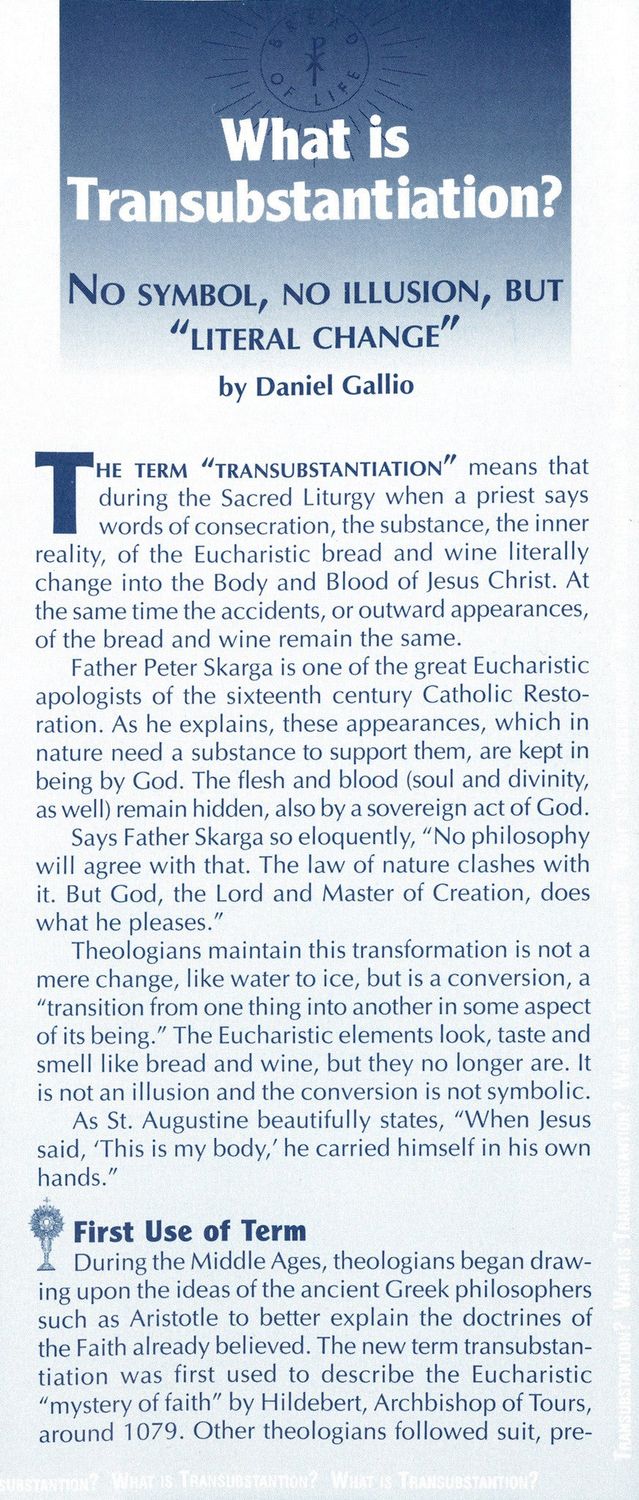 What Is Transubstantiation 1