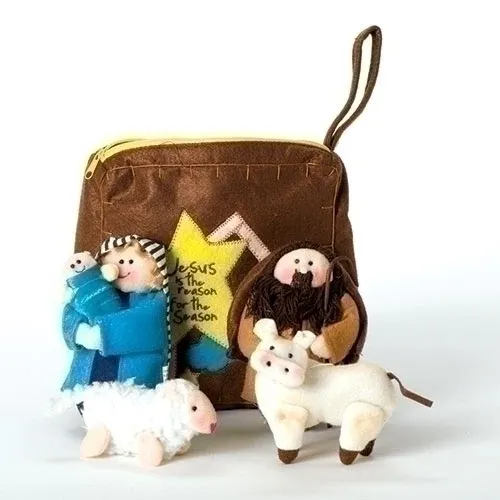 Fabric Nativity W/Zipper Pouch