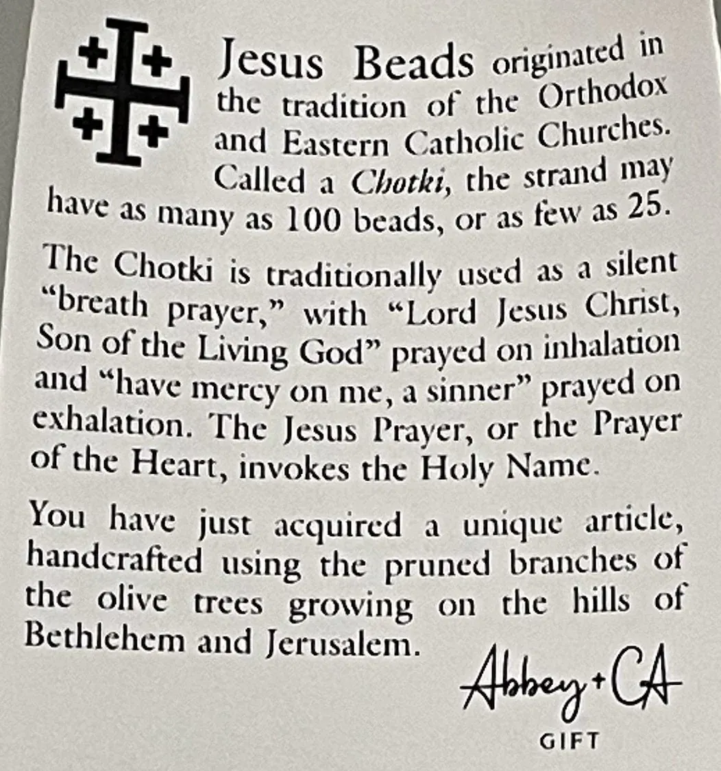 Olivewood Jesus Beads In Pouch