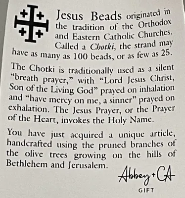 Olivewood Jesus Beads In Pouch