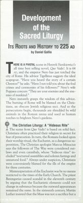 Development of Sacred Liturgy 1