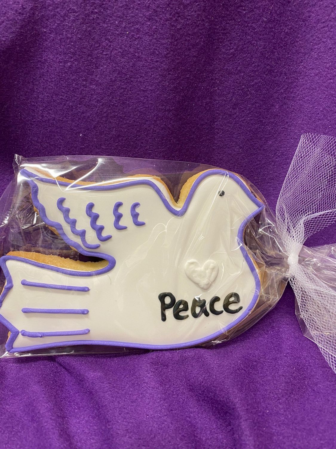 Purple Peace Dove Cookie