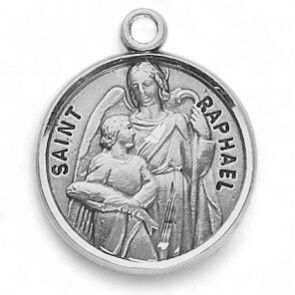 St Raphael Round Medal 20" Chain