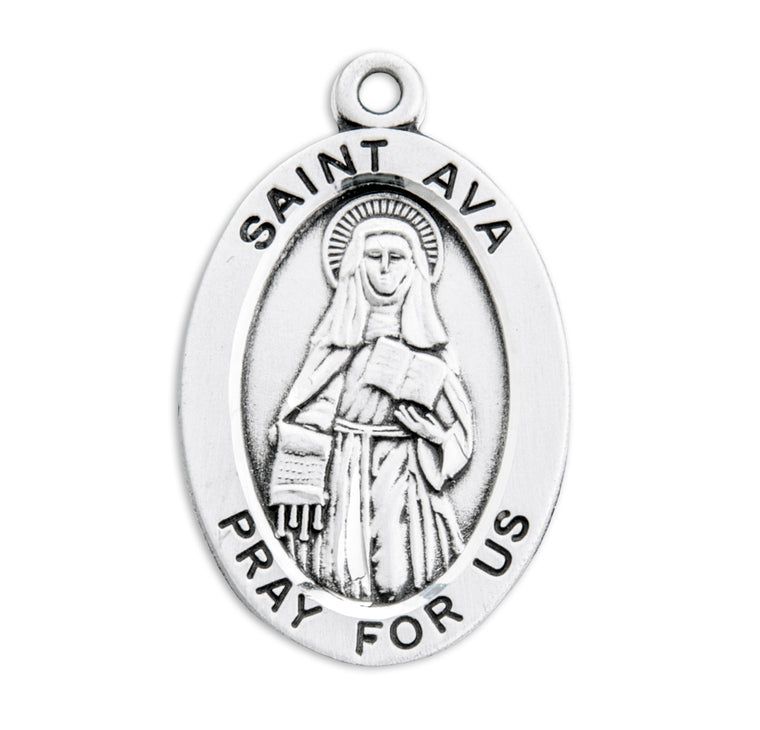 St Ava Oval Medal 18" Chain