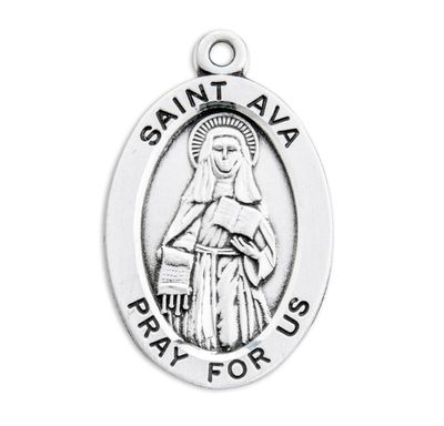 St Ava Oval Medal 18" Chain