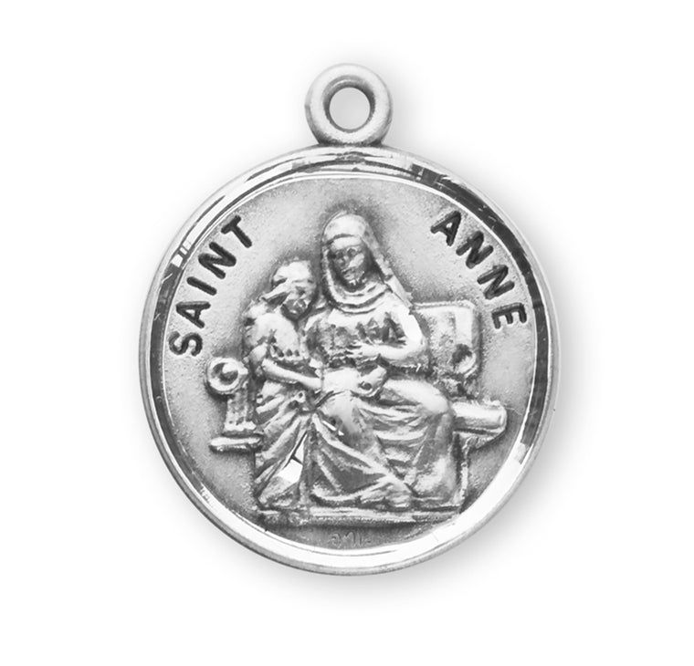 St Anne Round Medal 18" Chain