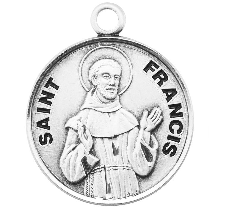St Francis Round Medal 20" Chain