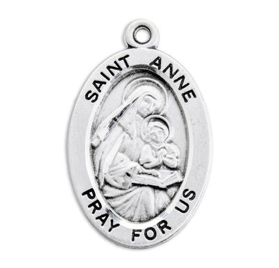 St Anne Oval Medal 18" Chain