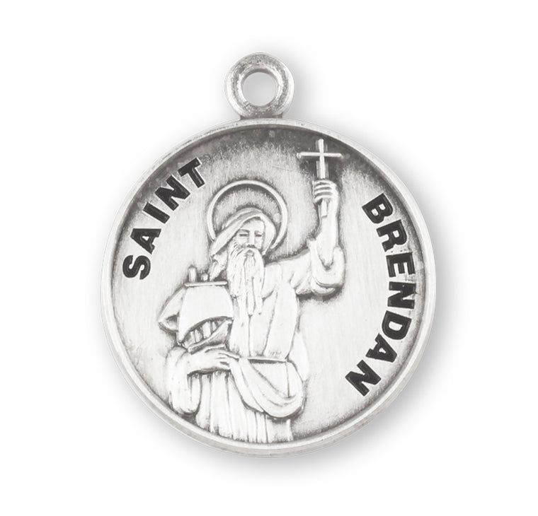 St Brendan Round Medal 20" Chain