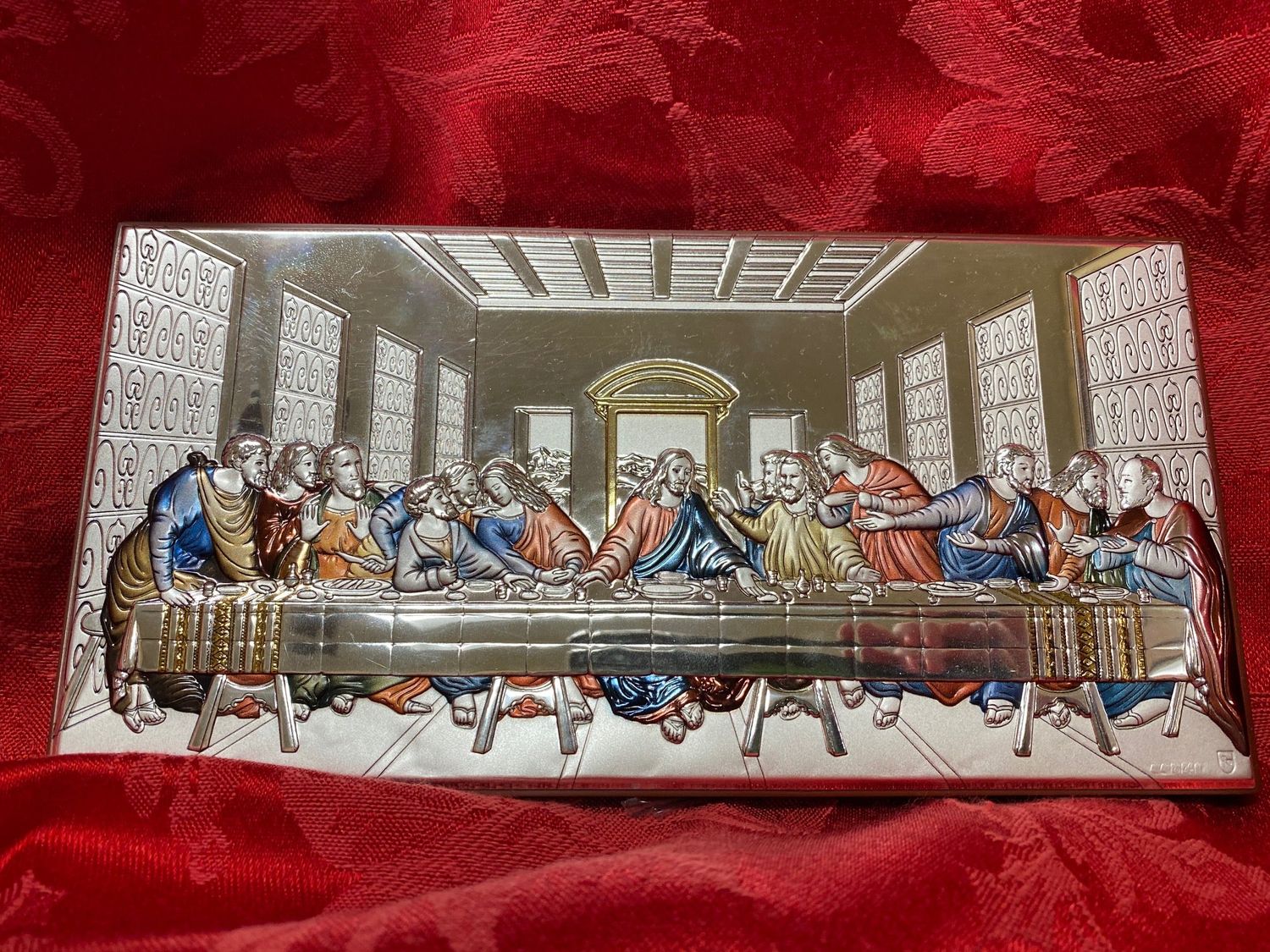Last Supper Plaque Color 8X4"