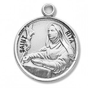 St Rita Round Medal 18" Chain