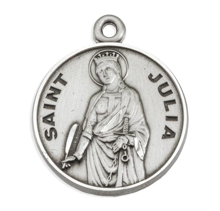 St Julia Round Medal 18" Chain