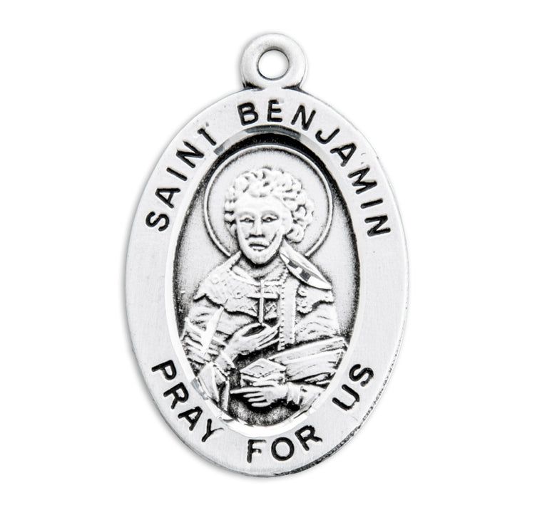 St Benjamin  Oval Medal 20" Chain
