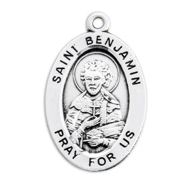 St Benjamin  Oval Medal 20" Chain