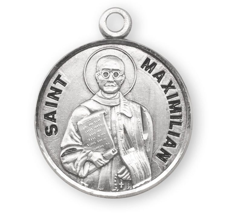 St Maximilian Round Medal 20" Chain