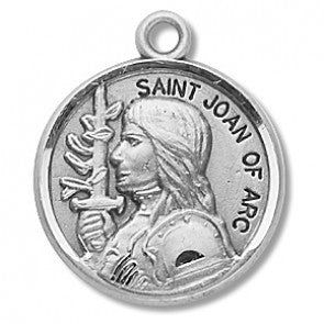 St Joan of Arc Round Medal 18" Chain