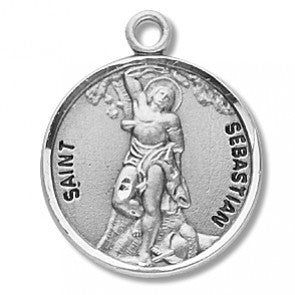 St Sebastian Round Medal 20" Chain