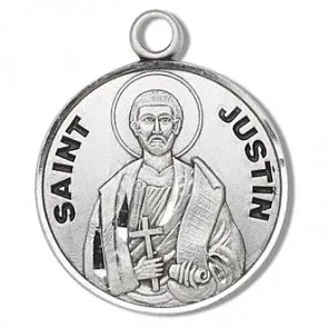 St Justin Round Medal 20" Chain