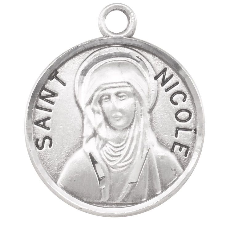 St Nicole Round Medal 18" Chain