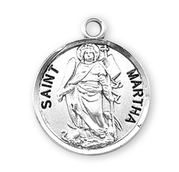 St Martha Round Medal 18" Chain