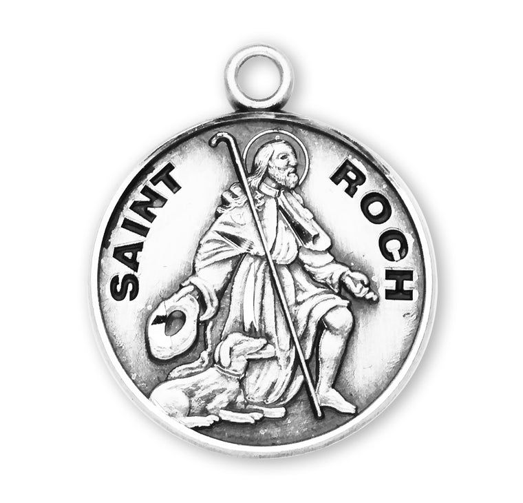 St Roch Round Medal 20" Chain