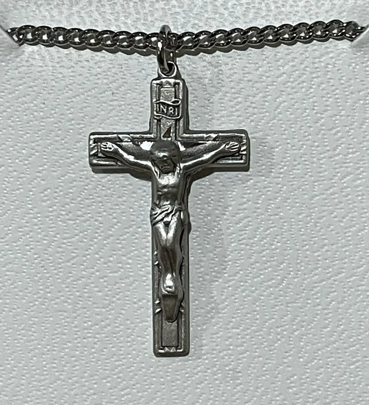 Antique Sil Crucifix 18"Ch/Box