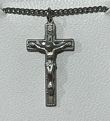 Antique Sil Crucifix 18"Ch/Box
