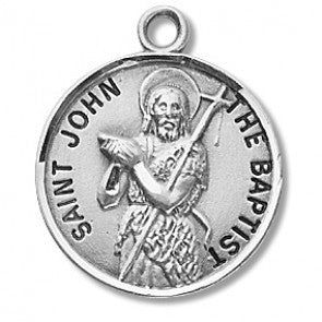 St John The Baptist Round Medal 20" Chain
