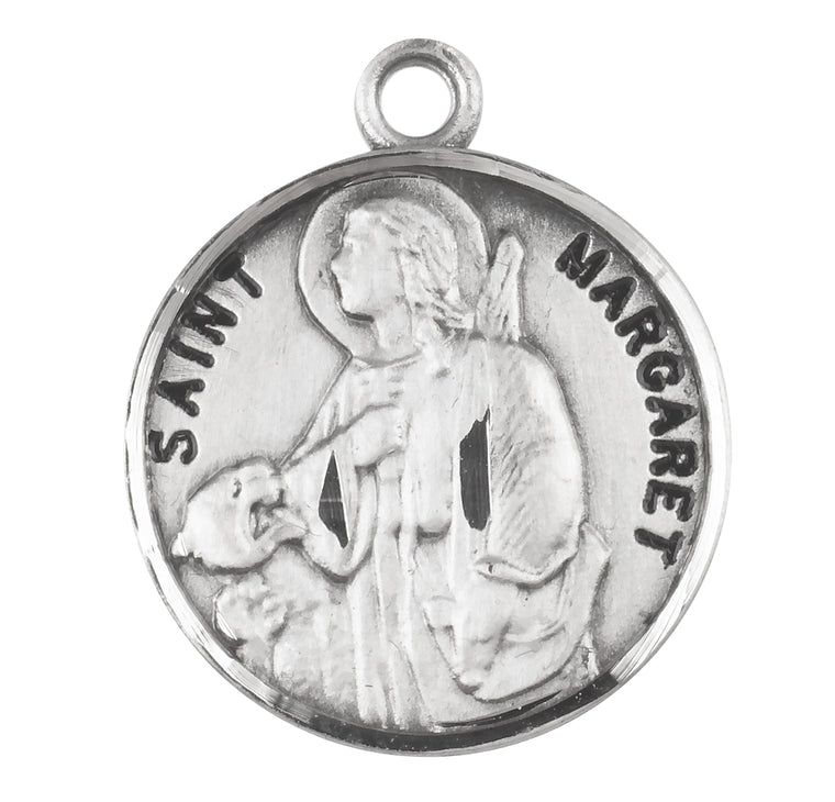 St Margaret Round Medal 18" Chain