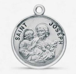 St Joseph Round Medal 20" Chain