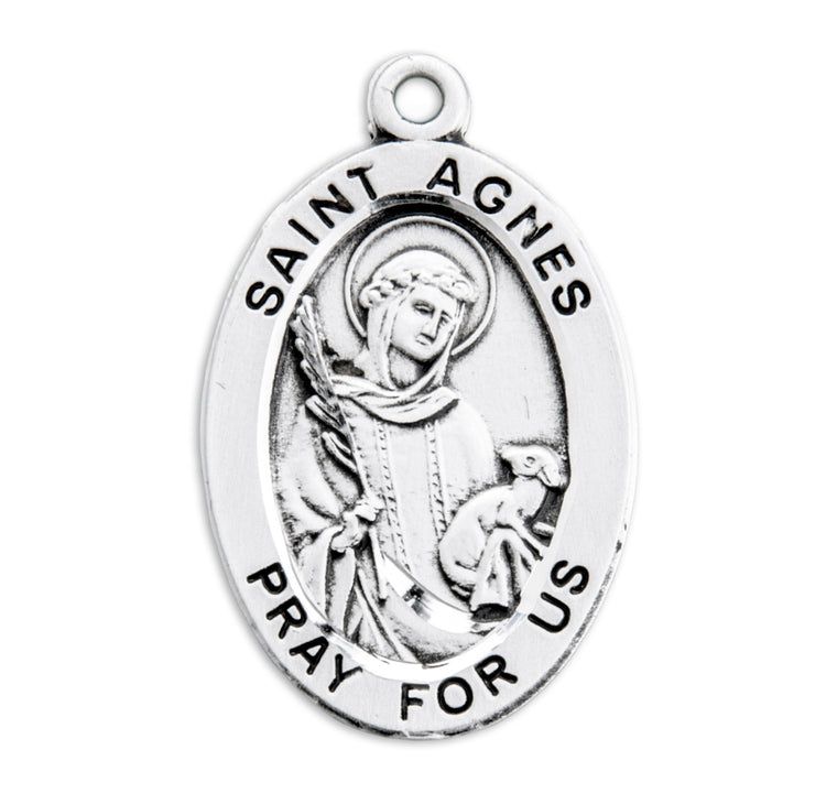 St Agnes Oval Medal 18" Chain