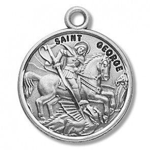 St George Round Medal 20" Chain