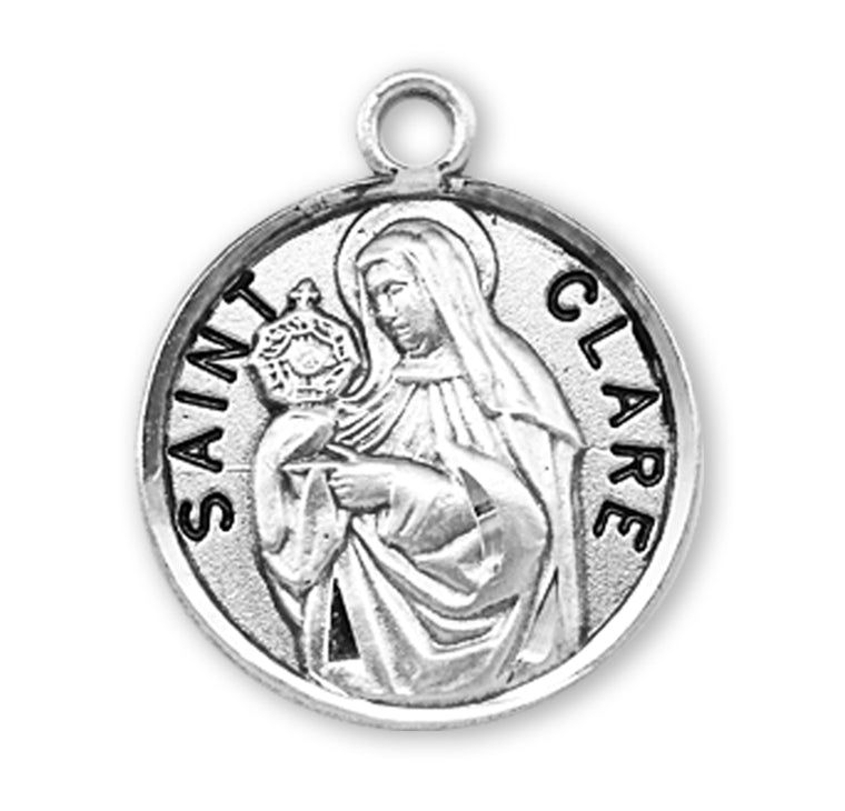 St Clare Round Medal 18" Chain