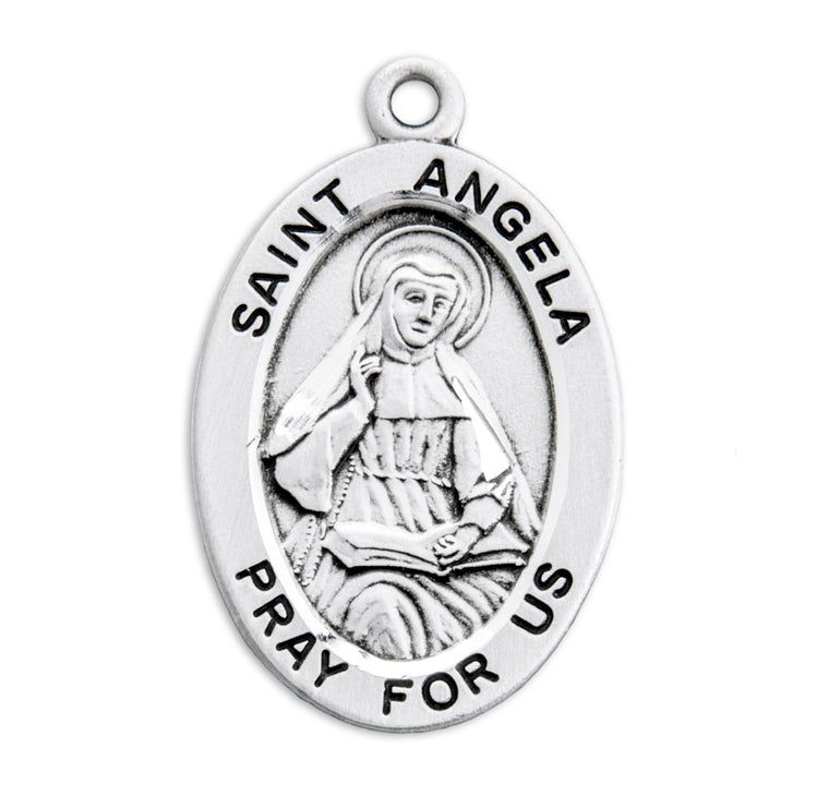 St Angela Oval Medal 18" Chain