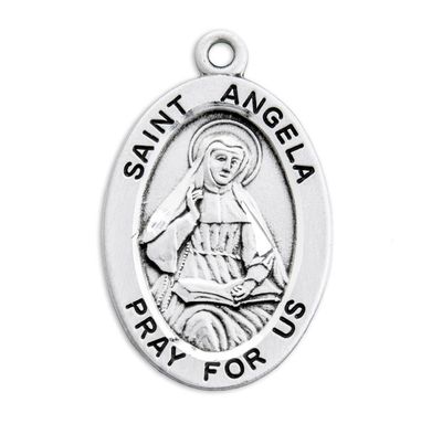 St Angela Oval Medal 18" Chain