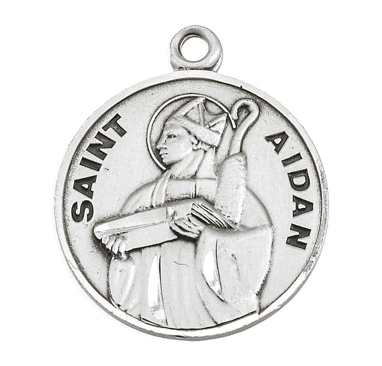 St Aidan Round Medal 20" Chain