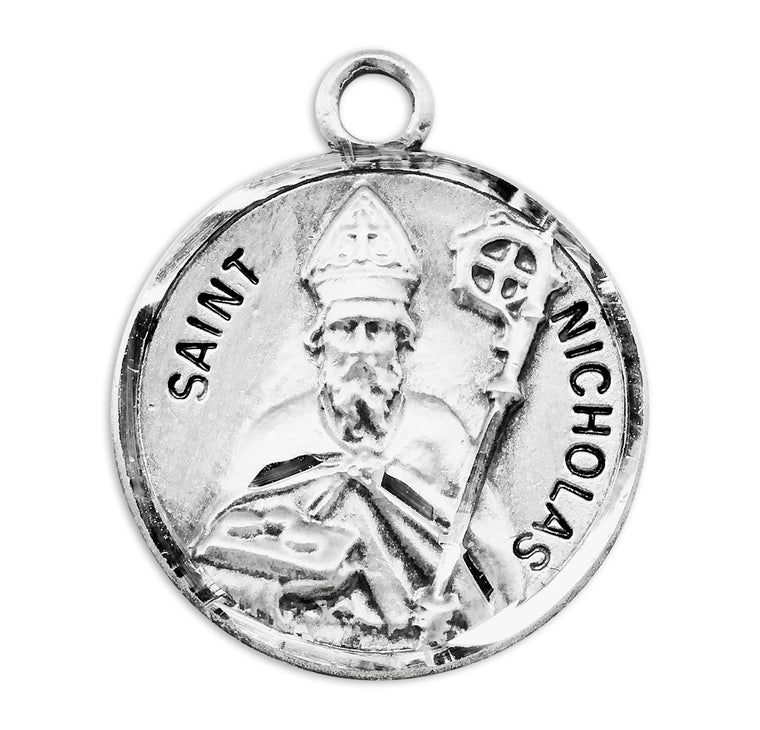 St Nicholas Round Medal 20" Chain