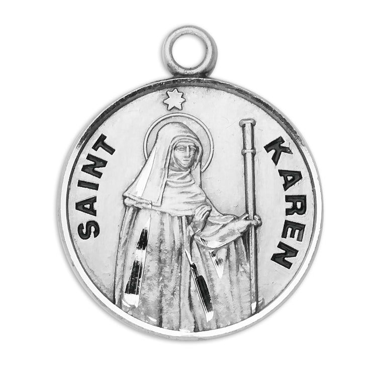 St Karen Round Medal 18" Chain