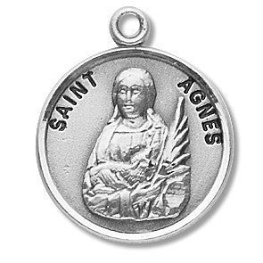 St Agnes Round Medal 18" Chain