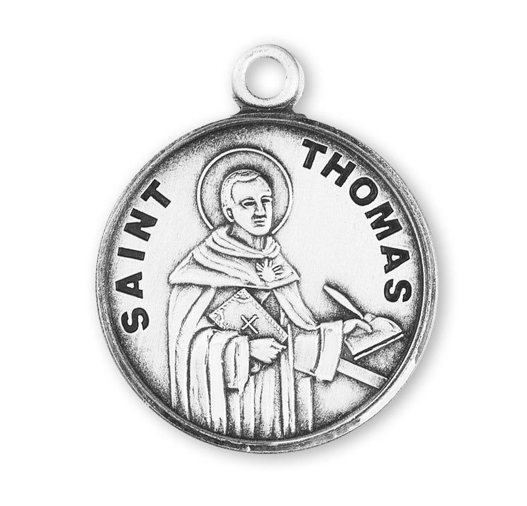 St Thomas Aquinas Round Medal 20" Chain