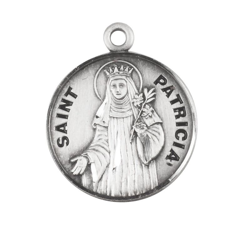 St Patricia Round Medal 18" Chain