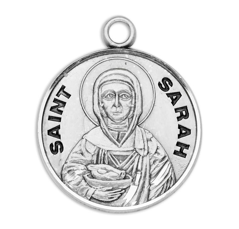 St Sarah Round Medal 18" Chain