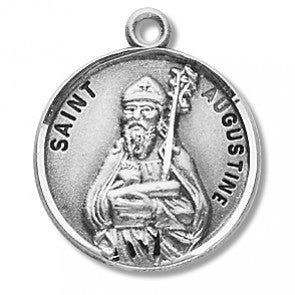 St Augustine Round Medal 20" Chain