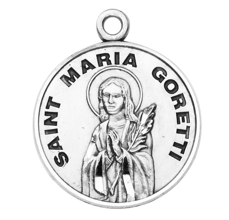 St Maria Goretti Round Medal 18" Chain