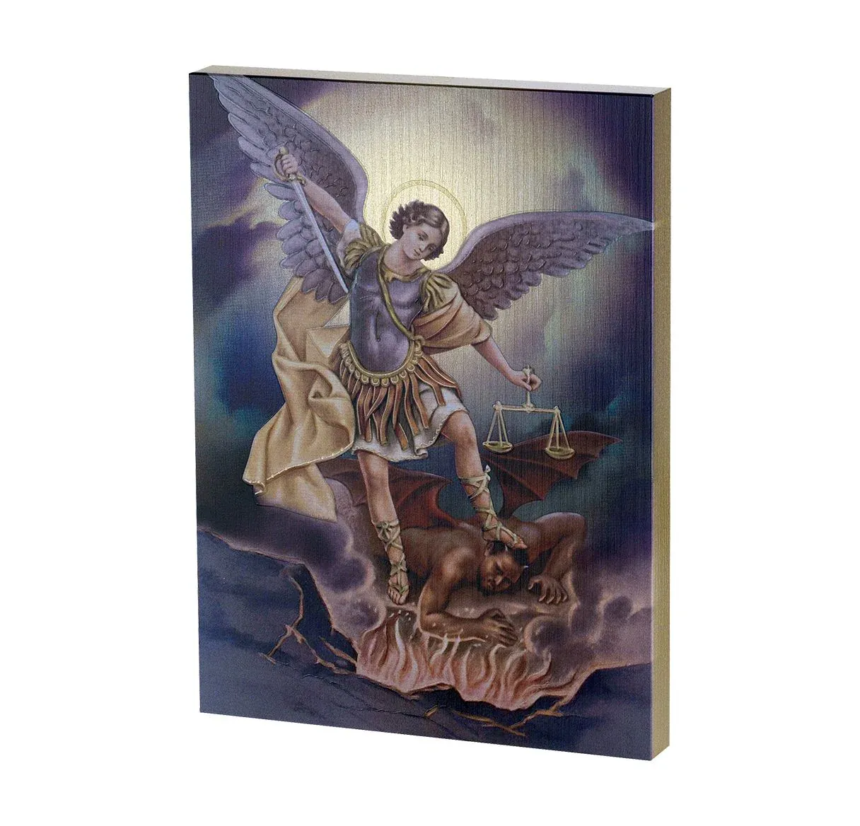 St. Michael Large Gold Embossd